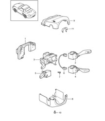 Conmutador en la columna de dirección 987.2 Boxster / Boxster S 2009-12