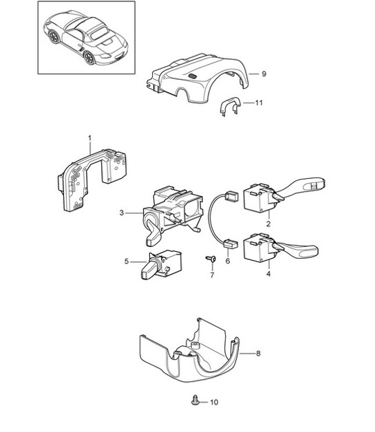 Diagram 903-010 Porsche Boxster 986/987/981 (1997-2016) Elektrische Ausrüstung