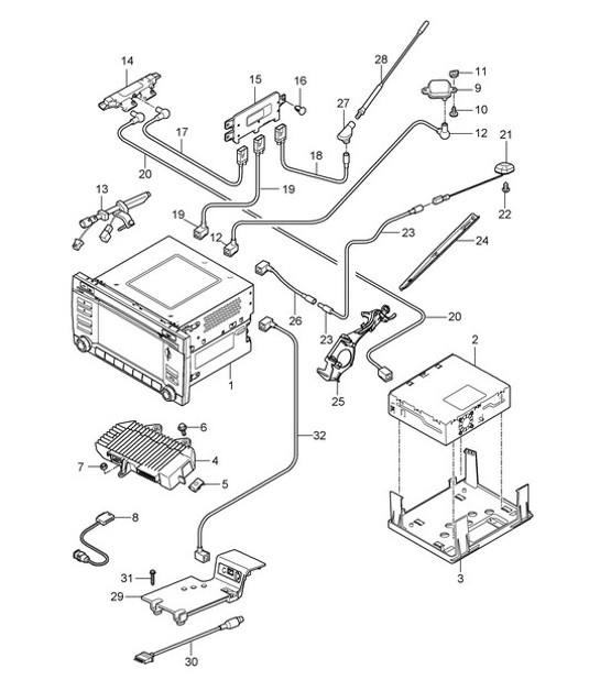 Diagram 911-000 Porsche Boxster 986/987/981 (1997-2016) Elektrische Ausrüstung