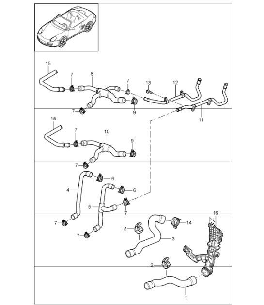 Diagram 105-05 Porsche 996 (911) (1997-2005) Moteur