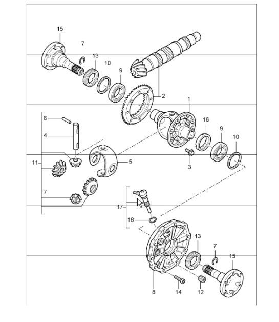 Diagram 305-00 Porsche Cayenne S/GTS 4.8L 2007>> Transmission