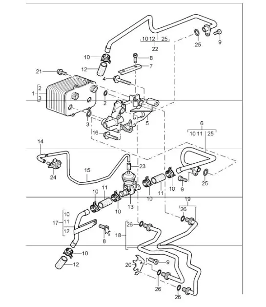 Diagram 360-00 Porsche Boxster 986/987/981 (1997-2016) Übertragung