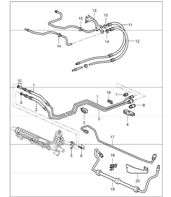 Diagram 403-01 Porsche 914 (1970-1976) Front Axle, Steering 