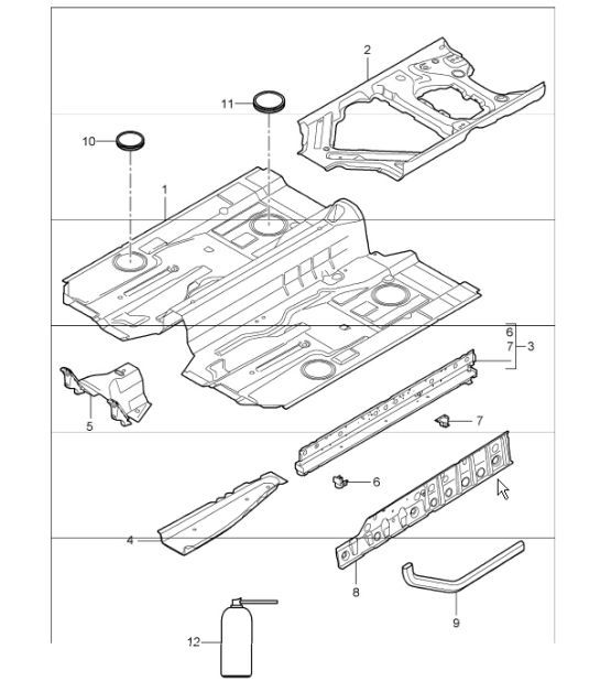 Diagram 801-20 Porsche Panamera 4 V6 3.6L 4WD (310 ch) Carrosserie