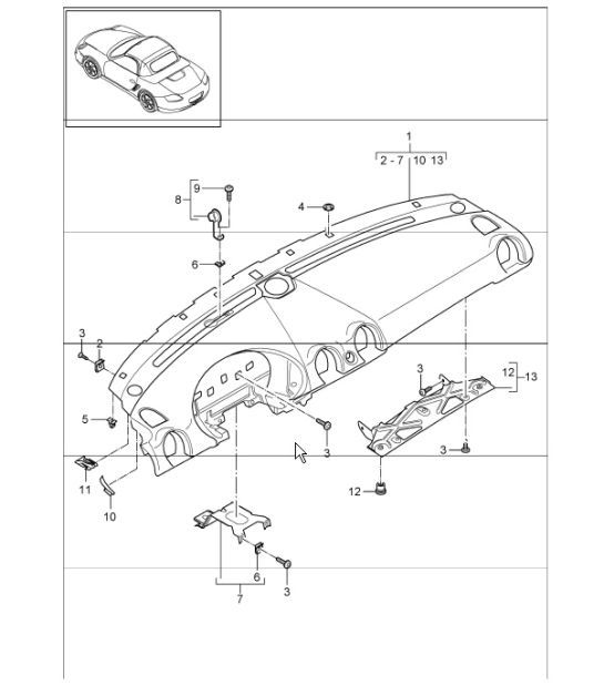 Diagram 809-00 Porsche Boxster 986/987/981 (1997-2016) Body