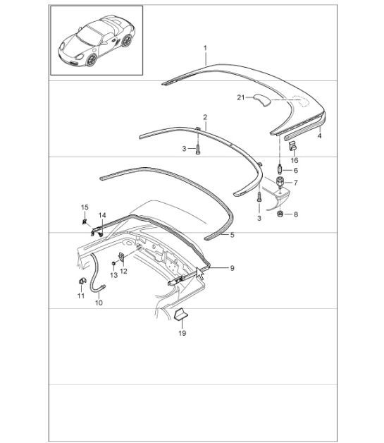 Diagram 811-13 Porsche Panamera S Hybride V6 3.0L Carrosserie