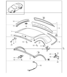 hardtop, accessories, gaskets  987 M550 Boxster / Boxster S 2005-08 hardtop, accessories, gaskets  987 M550 Boxster / Boxster S 2005-08