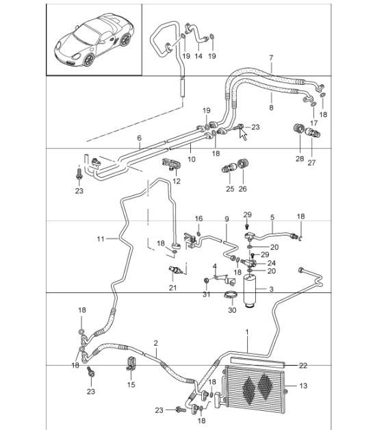 Diagram 813-25 Porsche Cayman S 3.4L 987C 2005-08 Carrosserie