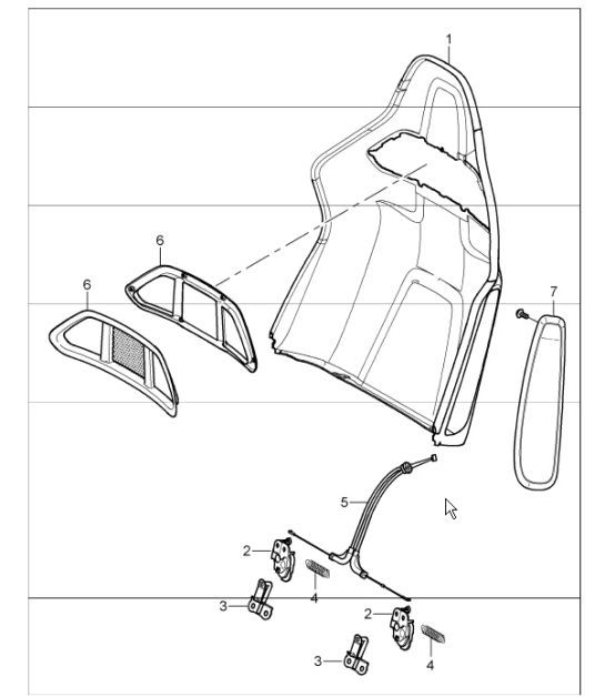 Diagram 817-36 Porsche Boxster 986/987/981 (1997-2016) Carrosserie