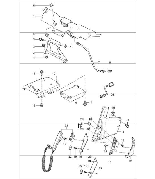 Diagram 911-10 Porsche Cayman 987C/981C (2005-2016) Electrical equipment