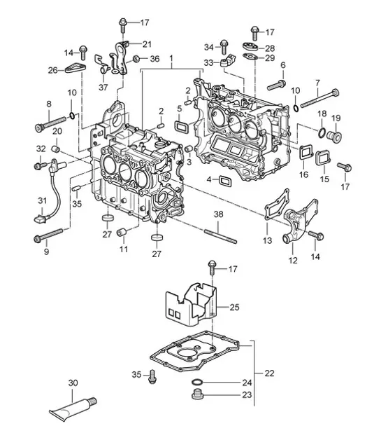 Diagram 101-005 Porsche Cayenne Turbo E-Hybrid V8 4.0L 739pk 