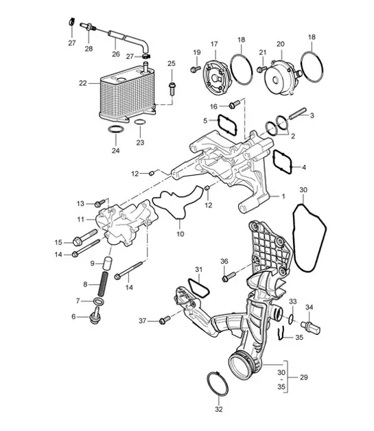 Diagram 104-000 Porsche Cayenne Coupé Turbo GT V8 4.0L 640Hp 