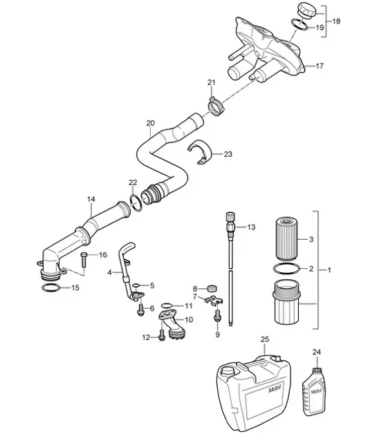 Diagram 104-005 Porsche 911 Turbo 3.0L 1975-77 Motor