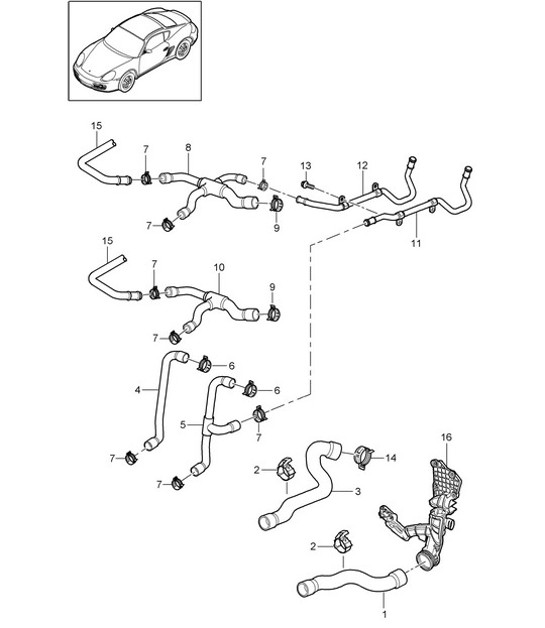 Diagram 105-005 Porsche 993 (911) TURBO 1994-96 Moteur