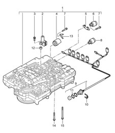 Tiptronic / Unità interruttore / Elettrovalvola / Regolatore di pressione - A8702,A8721+ PR:249 - 987C.1 Cayman 2006-08