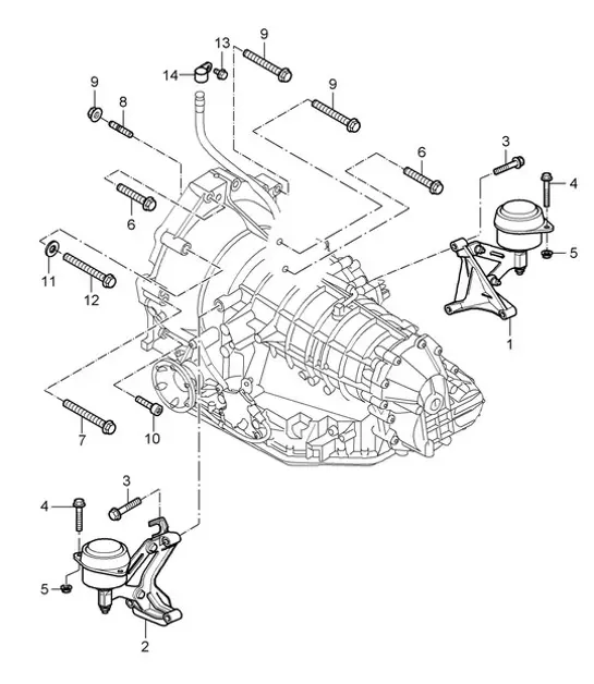 Diagram 370-000 Porsche Cayman 987C/981C (2005-2016) Overdragen