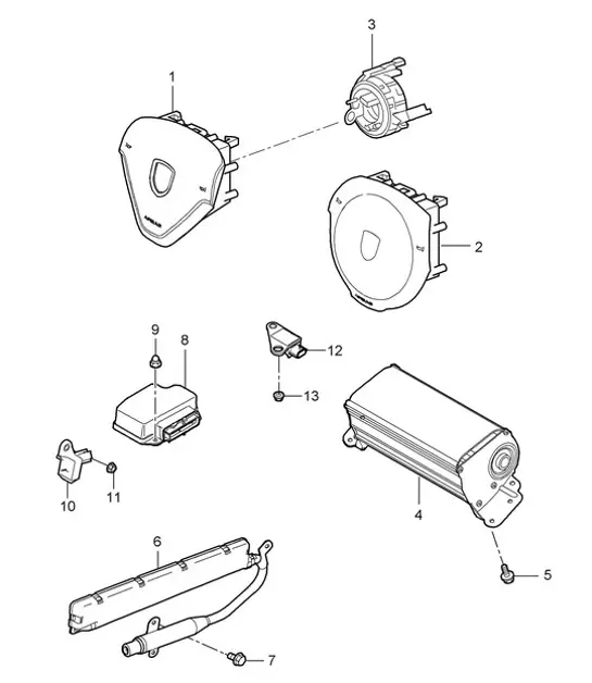 Diagram 403-006 Porsche 996 GT2 2001-05 Vorderachse, Lenkung 
