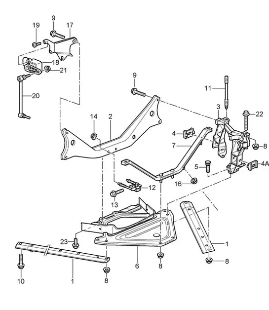 Diagram 501-001 Porsche Cayman 987C/981C (2005-2016) Eje posterior