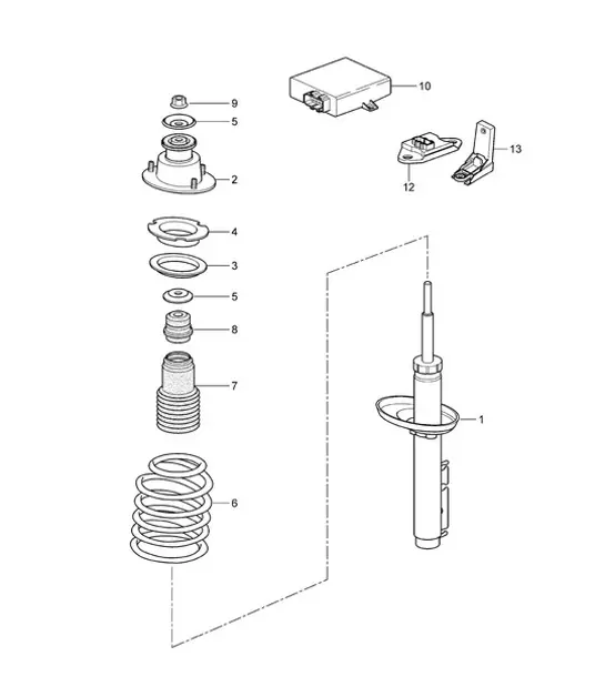 Diagram 502-000 Porsche Cayman 2.7L 987C 2006-08 Eje posterior