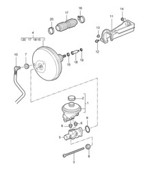 Maître-cylindre de frein / servofrein 987C.1 Cayman 2006-08