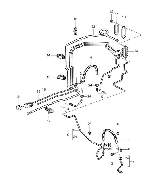 Diagram 604-010 Porsche Cayenne Turbo / Turbo S 4.8L 2007>> Ruote, freni