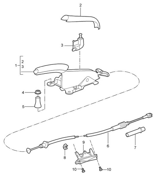 Diagram 701-005 Porsche Boxster GTS 718 2.5L 手动（365 马力） 手柄系统、踏板组 