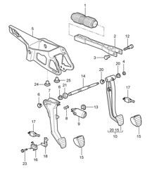 Pedale 987C.1 Cayman 2006-08 Pedale 987C.1 Cayman 2006-08