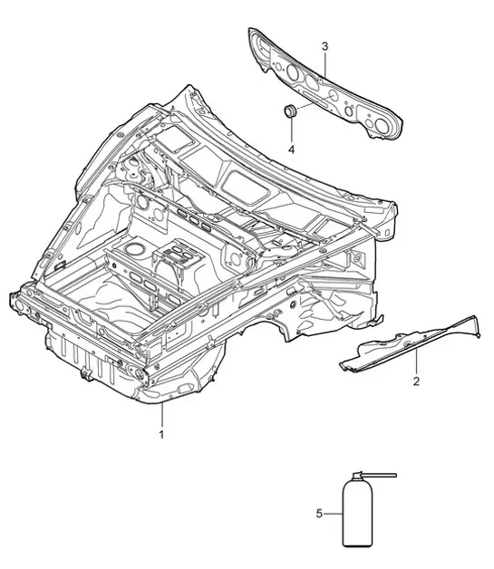 Diagram 801-005 Porsche Panamera Turbo V8 4.8L Karosserie