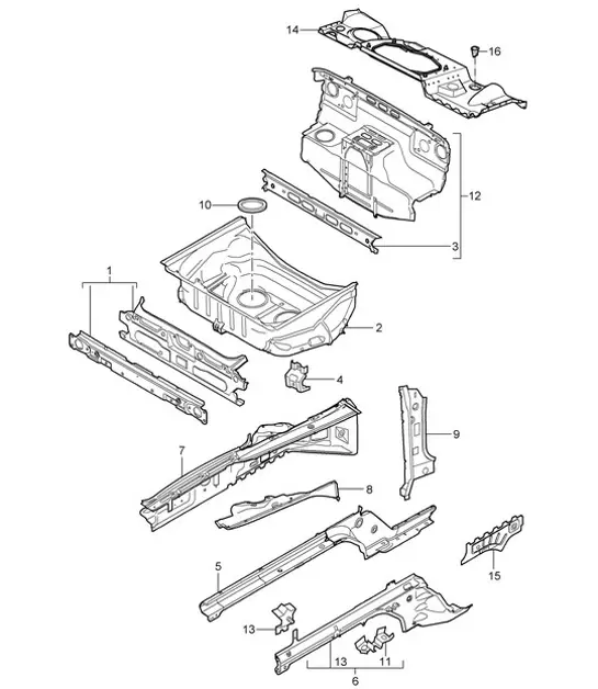 Diagram 801-010 Porsche Cayenne 3.2L V6 2003>> Karosserie