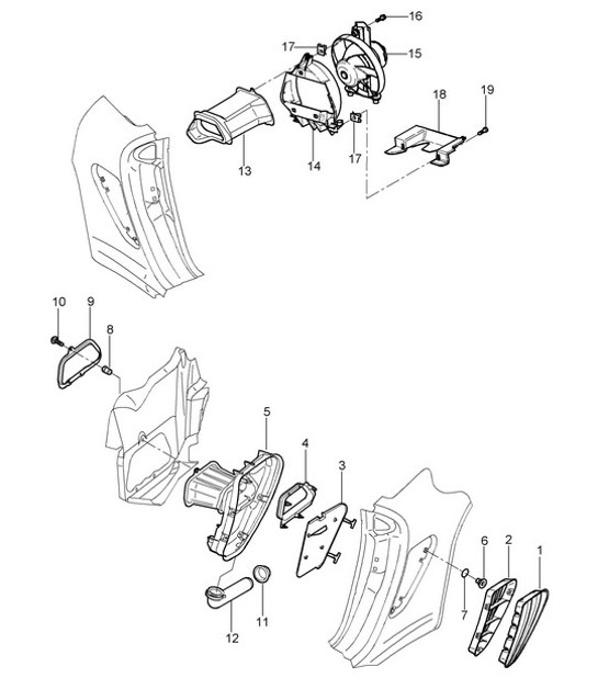 Ventilazione/vano motore 987C.1 Cayman 2006-08