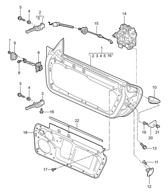 Diagram 804-000 Porsche Cayman GTS 718 4.0L Manual (400 CV) Carrocería