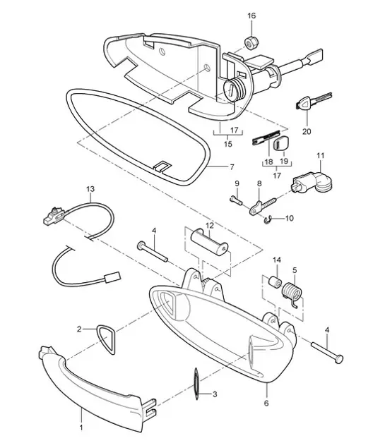 Diagram 804-020 Porsche Cayman 987C/981C (2005-2016) Carrocería