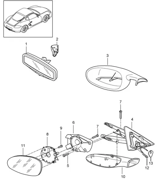 Diagram 809-010 Porsche Cayman 718 (982) 2017>> Carrosserie