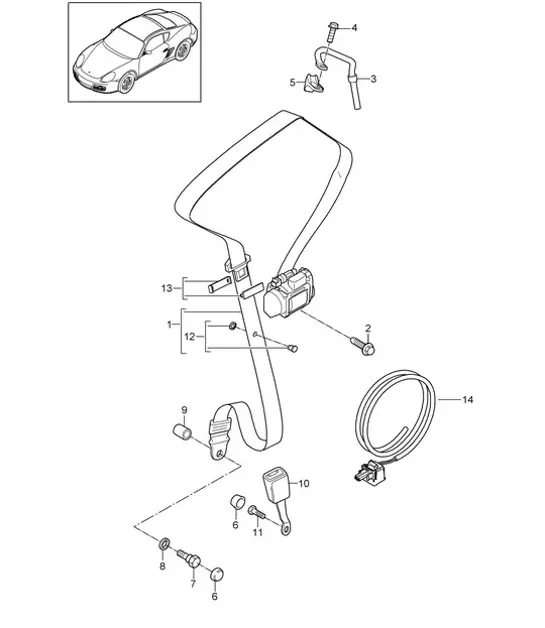 Diagram 812-000 Porsche Panamera Turbo S V8 4.8L Karosserie
