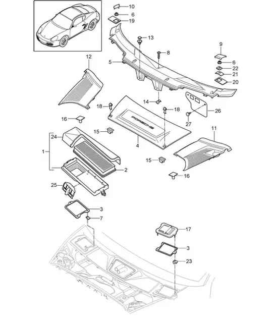 Diagram 813-020 Porsche Boxster GTS 718 4.0L Manual (400 CV) Carrocería