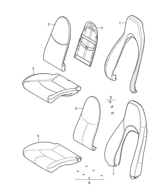 Parte in schiuma / Fodera / Sella standard / Sella comfort 987C.1 Cayman / Cayman S 2006-08