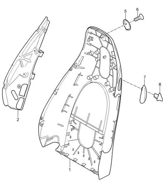 Guscio dello schienale / Sedile standard / Sedile comfort 987C.1 Cayman / Cayman S 2006-08