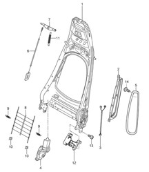 Rugleuningframe / standaardstoel / comfortstoel 987C.1 Cayman / Cayman S 2006-08
