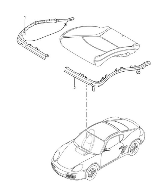 Supporto cuscino / Telaio / Superficie sedile / Sedile standard / Sedile comfort 987C.1 Cayman / Cayman S 2006-08