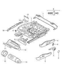 Structure de siège / Siège sport 987C.1 Cayman / Cayman S 2006-08 Structure de siège / Siège sport 987C.1 Cayman / Cayman S 2006-08