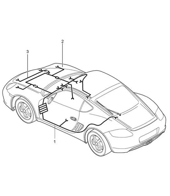Diagram 902-010 Porsche Cayman 2.7L 987C 2006-08 Equipo eléctrico