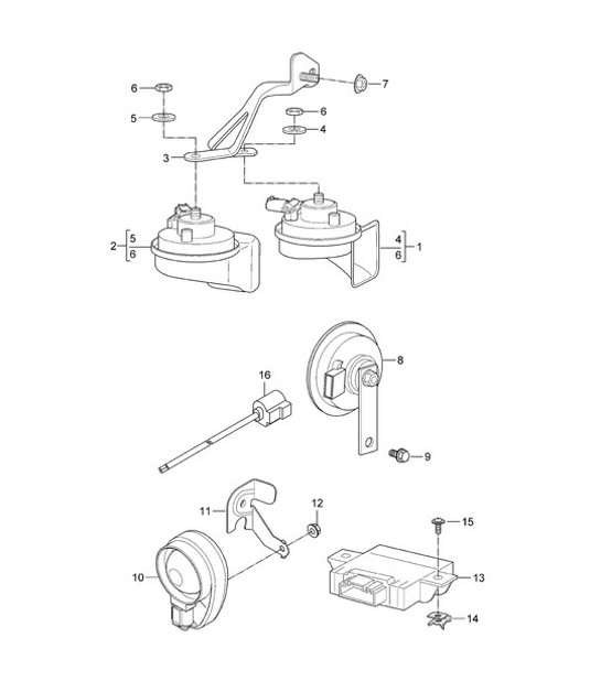 Diagram 903-000 Porsche Panamera S V6 Turbo 3.0L 2WD (420 pk) Elektrische apparatuur
