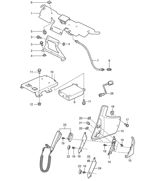 Diagram 911-010 Porsche Taycan Turbo GT con paquete Weissach Sport Saloon 