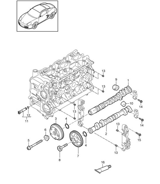 Diagram 103-010 Porsche Cayman 987C/981C (2005-2016) Motore
