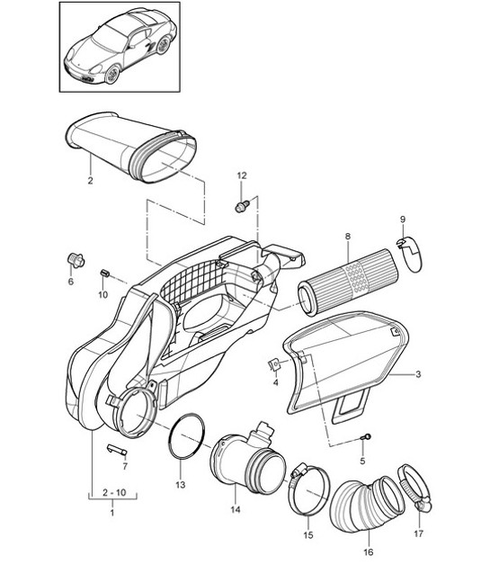 Diagram 106-000 Porsche 991 Targa 4S 3.0L (420 Bhp) Motore