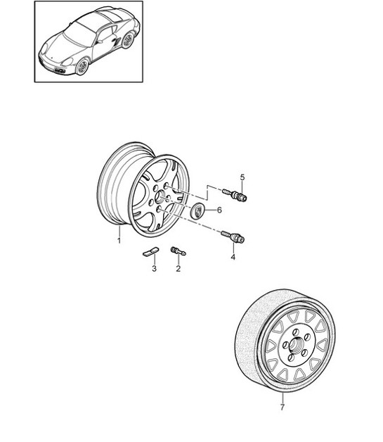 Diagram 601-000 Porsche Panamera 4S V8 4.8L Wielen, Remmen
