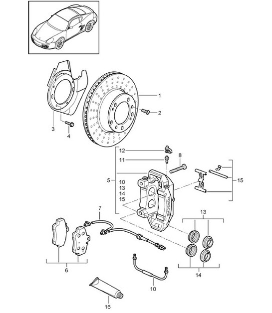 Diagram 602-000 Porsche Cayenne S V8 4.8L Gasolina 400 CV Ruedas, Frenos