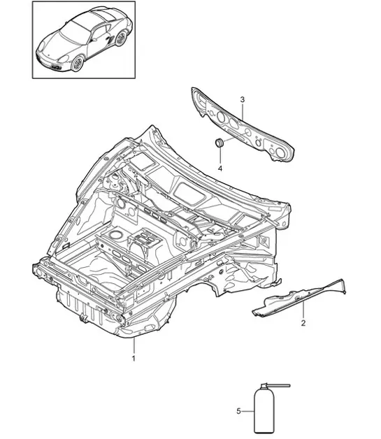 Diagram 801-005 Porsche Cayman 987C/981C (2005-2016) Karosserie