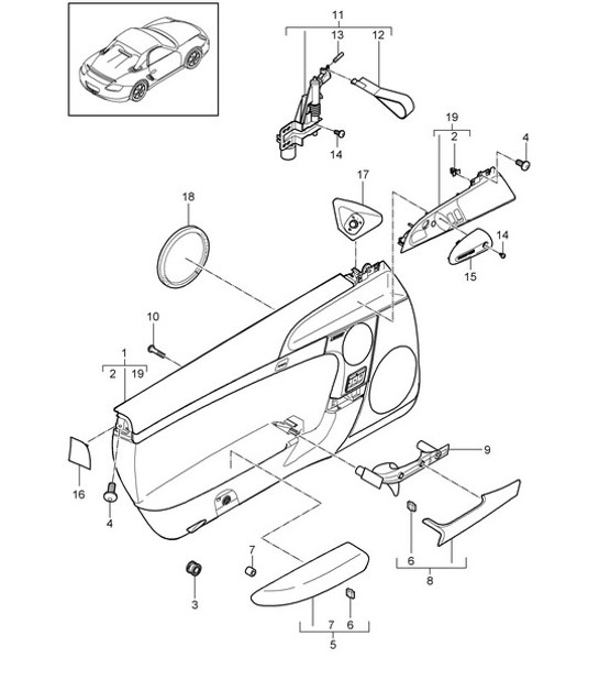 Pannello porta / Accessori (PR:779) 987C.2 Cayman R 2009-12