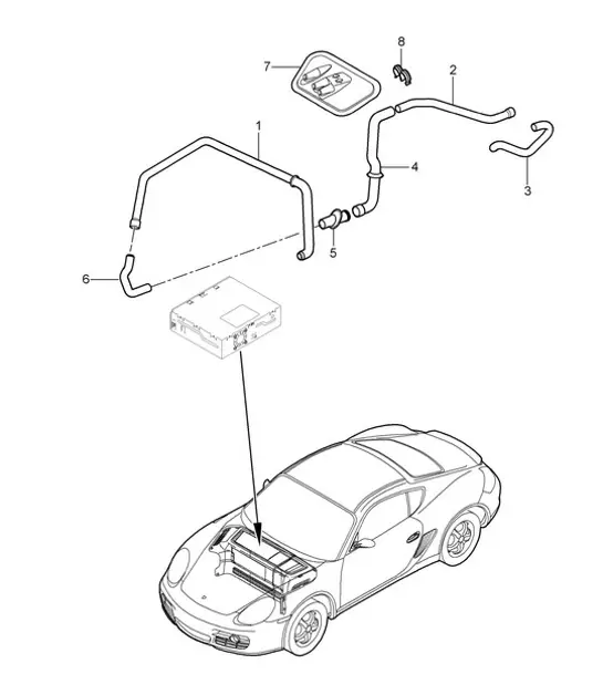 Diagram 813-002 Porsche Cayenne Coupé S V6 2.9L Benziner 440 PS 